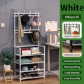 Shoe Storage with 4/5 Tiers and Top Display Shelf - Heavy-Duty Plastic Construction, Space-Saving Modern White / Black Rack for Entryway, Bedroom, Dorm Room - Easy to Assemble Sturdy Shoe Organizer Cabinet, Compact Design, Du