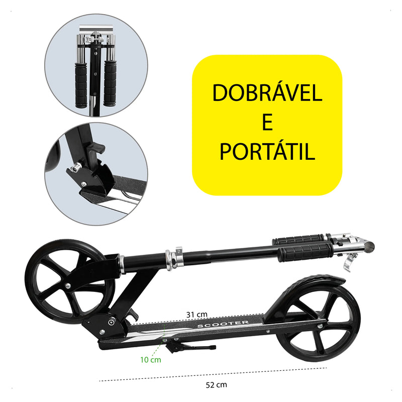 Patinetes com rodas dobráveis para adultos e crianças.