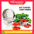 Game 5 Pots Aluminum Stainless Bowl With Round Lid Practicality Efficient and Elegant Storage with Round Lid Include