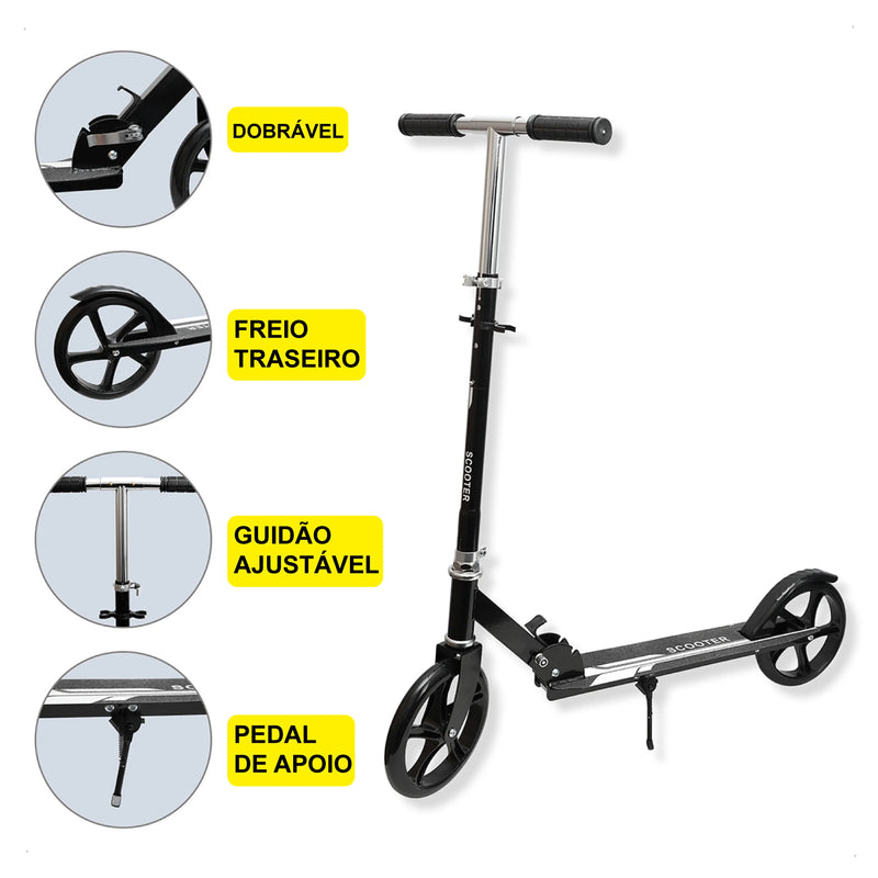 Patinetes com rodas dobráveis para adultos e crianças.
