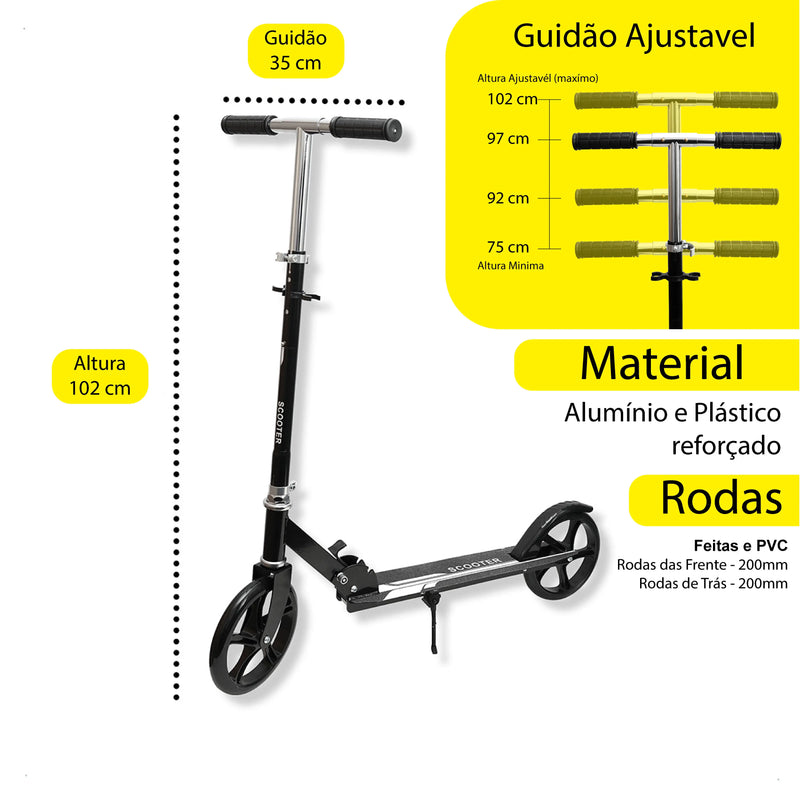 Patinetes com rodas dobráveis para adultos e crianças.