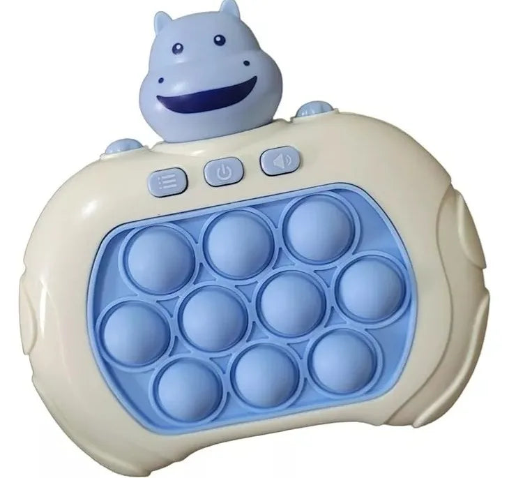 Brinquedo de apertar Anti-Stress Ansiedade Sensorial Toys Adultos Crianças Fast Push Game Giro HIPOPOTAMO AZUL BLUE