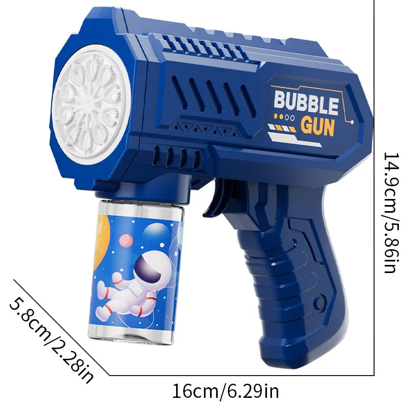 Pistola de bolhas totalmente automática, máquina de bolhas, brinquedo para crianças, para usar na praia e em atividades ao ar livre.