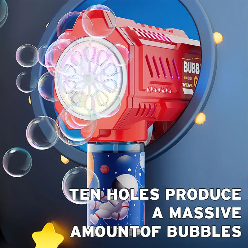 Pistola de bolhas totalmente automática, máquina de bolhas, brinquedo para crianças, para usar na praia e em atividades ao ar livre.