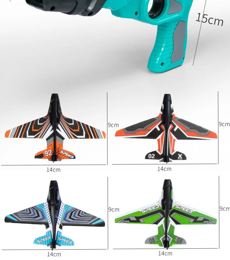 Children's Toy Ejection Aircraft Shooting Game Outdoor Parent-child Sports Toy Boy Gift Shooting Aircraft Set
