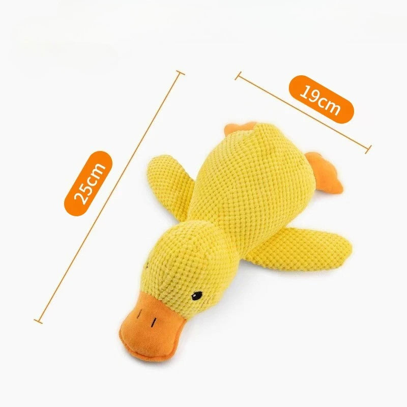 Dog Bite Resistant Teeth Grinding Sound Relief Duck Sound Toy Plush Companion Sleeping Duck Dog Toys for Small Large Dogs