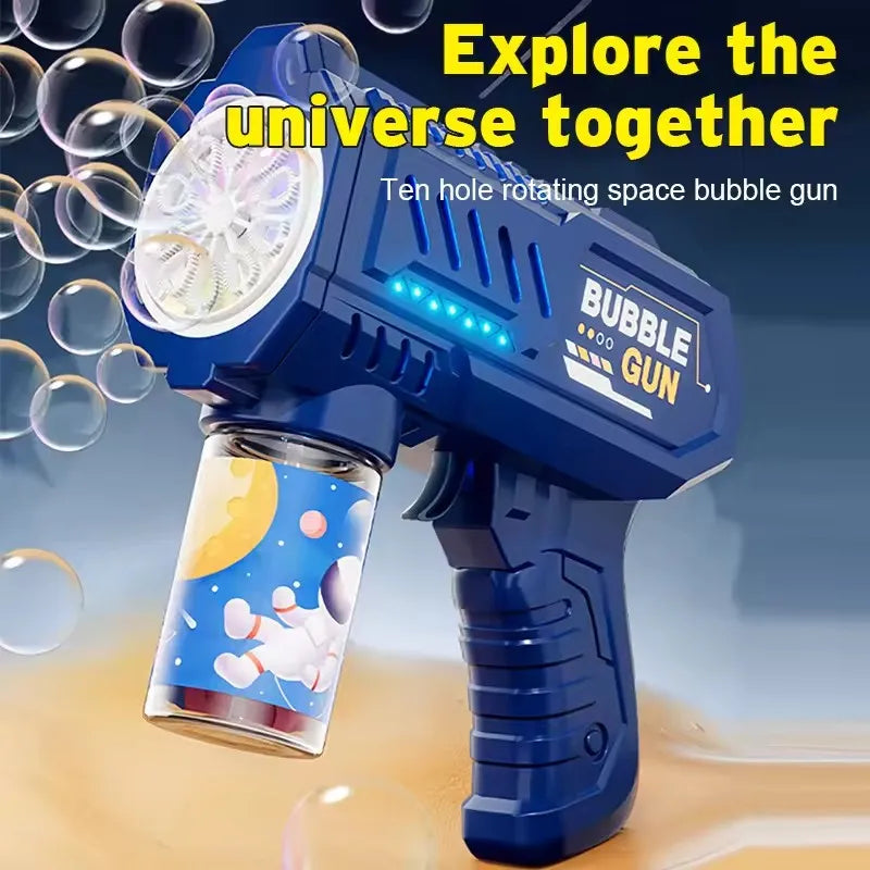 Pistola de bolhas totalmente automática, máquina de bolhas, brinquedo para crianças, para usar na praia e em atividades ao ar livre.