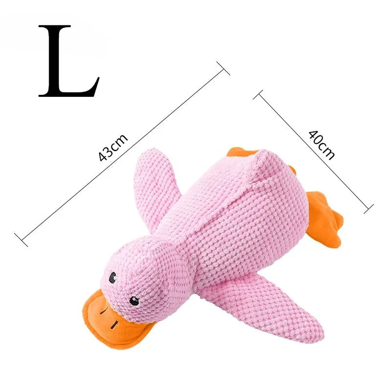 Dog Bite Resistant Teeth Grinding Sound Relief Duck Sound Toy Plush Companion Sleeping Duck Dog Toys for Small Large Dogs