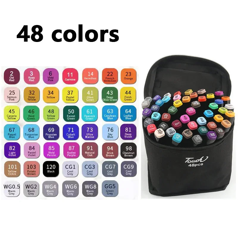 Conjunto de canetas marcadoras oleosas coloridas com 168 pontas duplas, tinta artística, pincel de manga para meninas, crianças, escritório, escola, material de papelaria