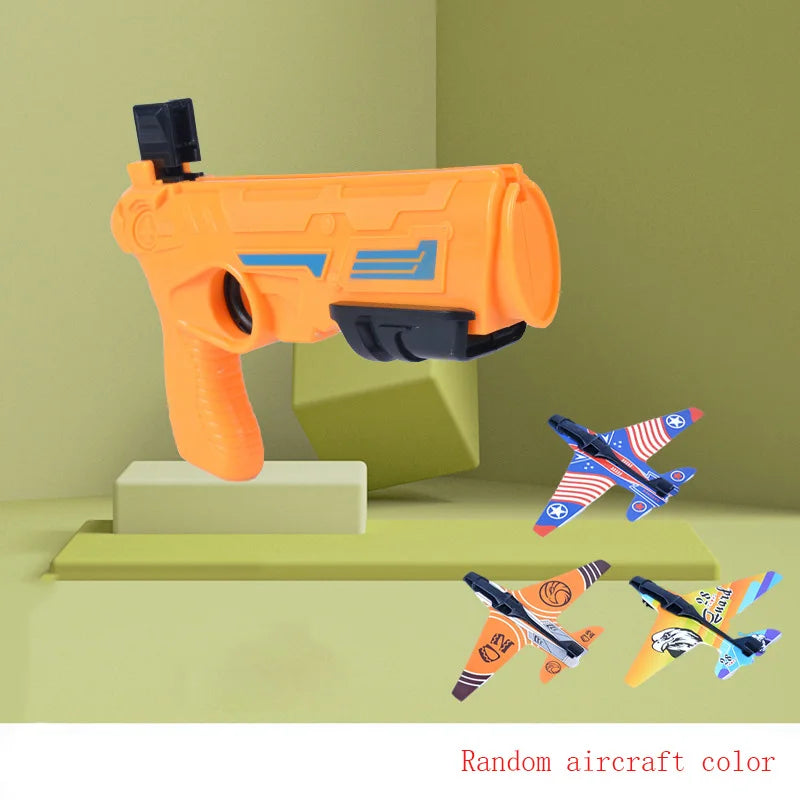 Children's Toy Ejection Aircraft Shooting Game Outdoor Parent-child Sports Toy Boy Gift Shooting Aircraft Set