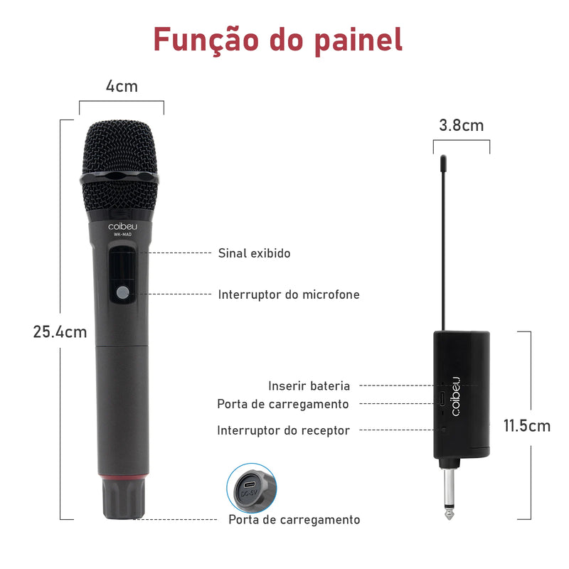 Professional Wireless Microphone For PC Gaming 210-270V 10ppm 40-18000Hz Brazil Wireless Microphone