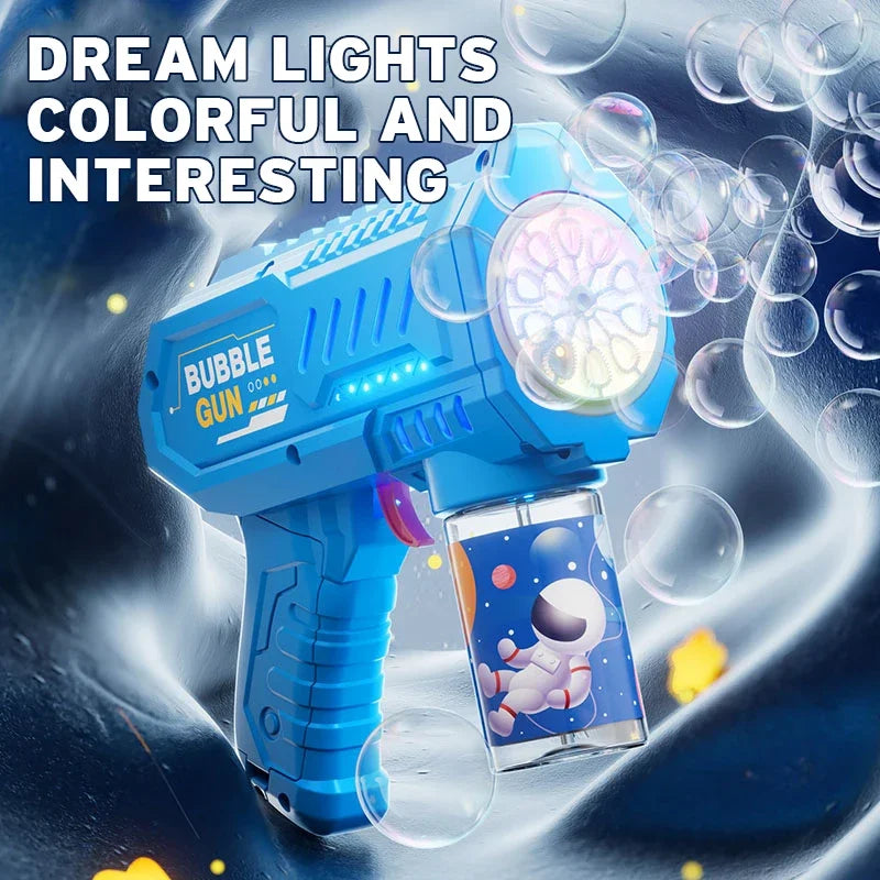 Pistola de bolhas totalmente automática, máquina de bolhas, brinquedo para crianças, para usar na praia e em atividades ao ar livre.