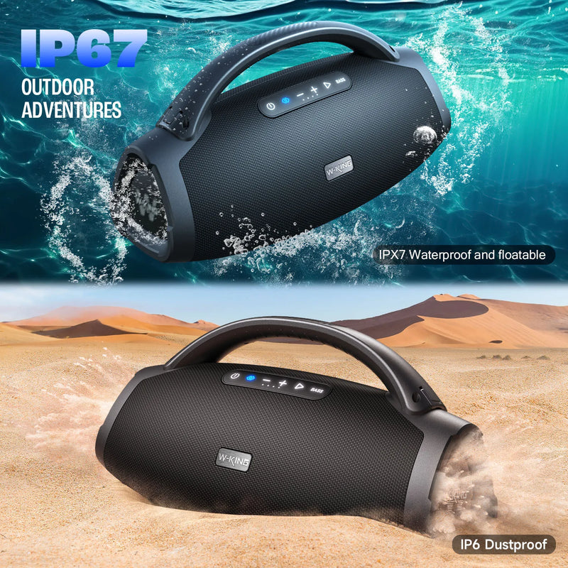 W-KING Portable Bluetooth Speaker 200W RMS Outdoor Wireless Speaker IPX7 Waterproof Speaker Party Camping Speaker 24H Playtime