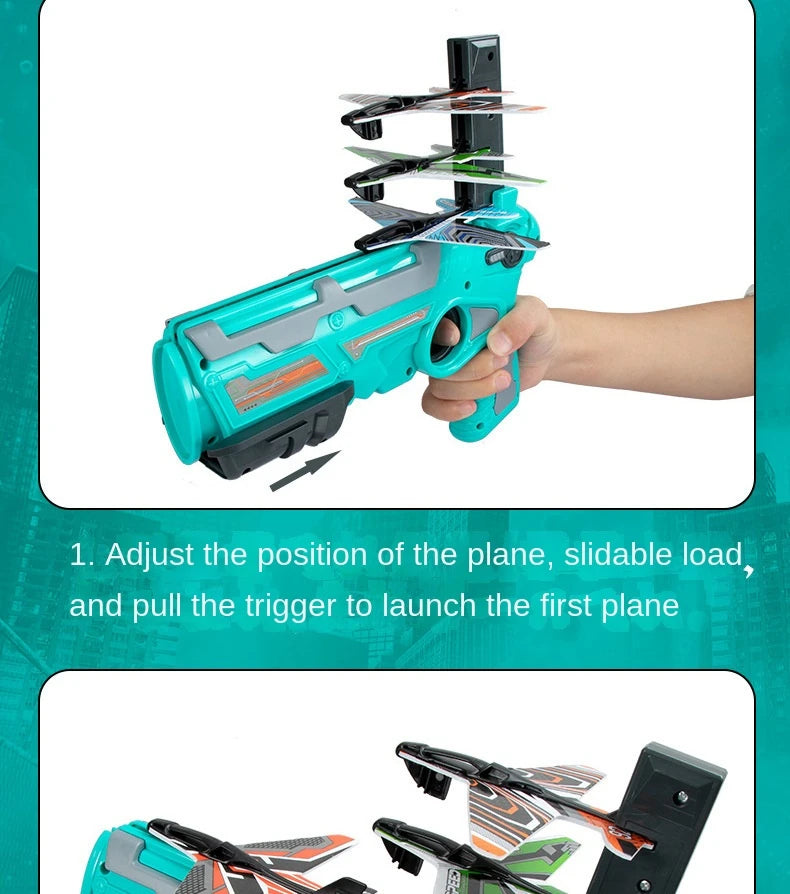 Children's Toy Ejection Aircraft Shooting Game Outdoor Parent-child Sports Toy Boy Gift Shooting Aircraft Set