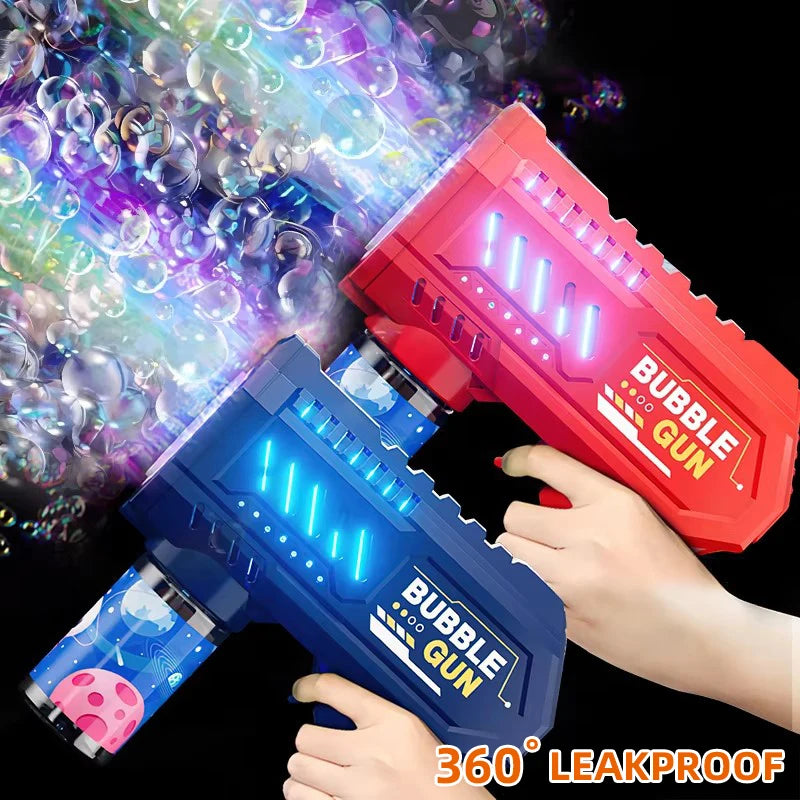 Pistola de bolhas totalmente automática, máquina de bolhas, brinquedo para crianças, para usar na praia e em atividades ao ar livre.