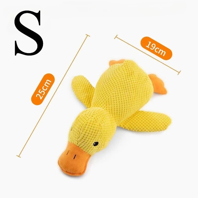 Dog Bite Resistant Teeth Grinding Sound Relief Duck Sound Toy Plush Companion Sleeping Duck Dog Toys for Small Large Dogs