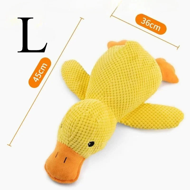 Dog Bite Resistant Teeth Grinding Sound Relief Duck Sound Toy Plush Companion Sleeping Duck Dog Toys for Small Large Dogs