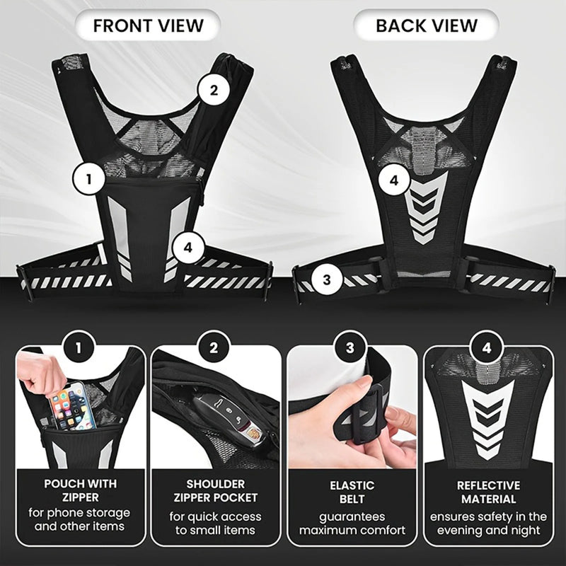 Colete de corrida ultraleve com bolso para celular e suporte para garrafa de água, mochila de hidratação respirável para ciclismo ao ar livre, trilhas e caminhadas