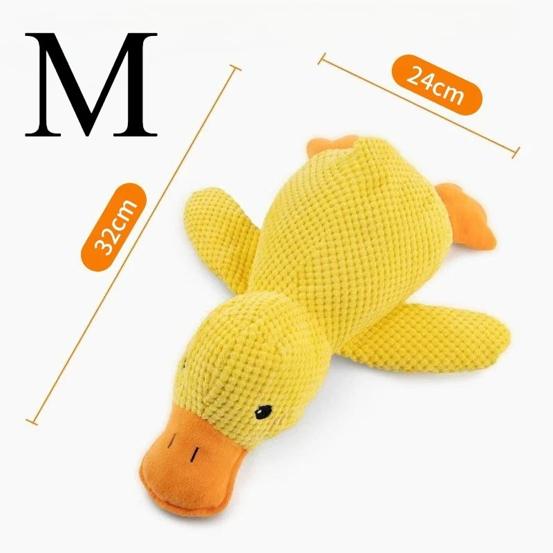 Dog Bite Resistant Teeth Grinding Sound Relief Duck Sound Toy Plush Companion Sleeping Duck Dog Toys for Small Large Dogs