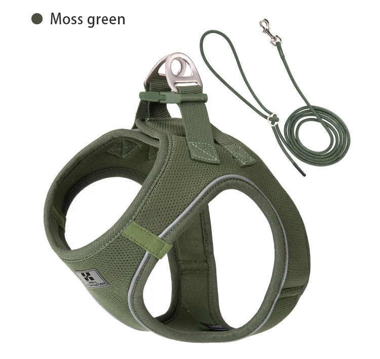 Dog Harness Leash Set for small medium dog Adjustable Reflective Puppy Cat Harness pet Vest Chihuahua Yorkies Outdoor Walking