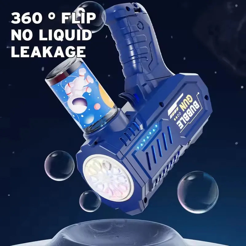 Pistola de bolhas totalmente automática, máquina de bolhas, brinquedo para crianças, para usar na praia e em atividades ao ar livre.