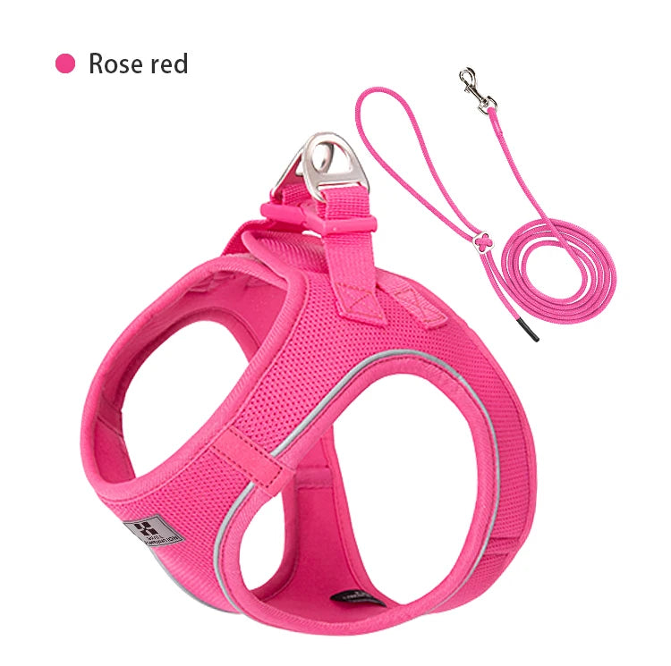 Dog Harness Leash Set for small medium dog Adjustable Reflective Puppy Cat Harness pet Vest Chihuahua Yorkies Outdoor Walking