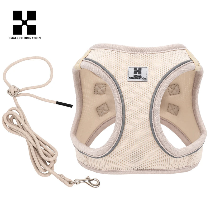 Dog Harness Leash Set for small medium dog Adjustable Reflective Puppy Cat Harness pet Vest Chihuahua Yorkies Outdoor Walking
