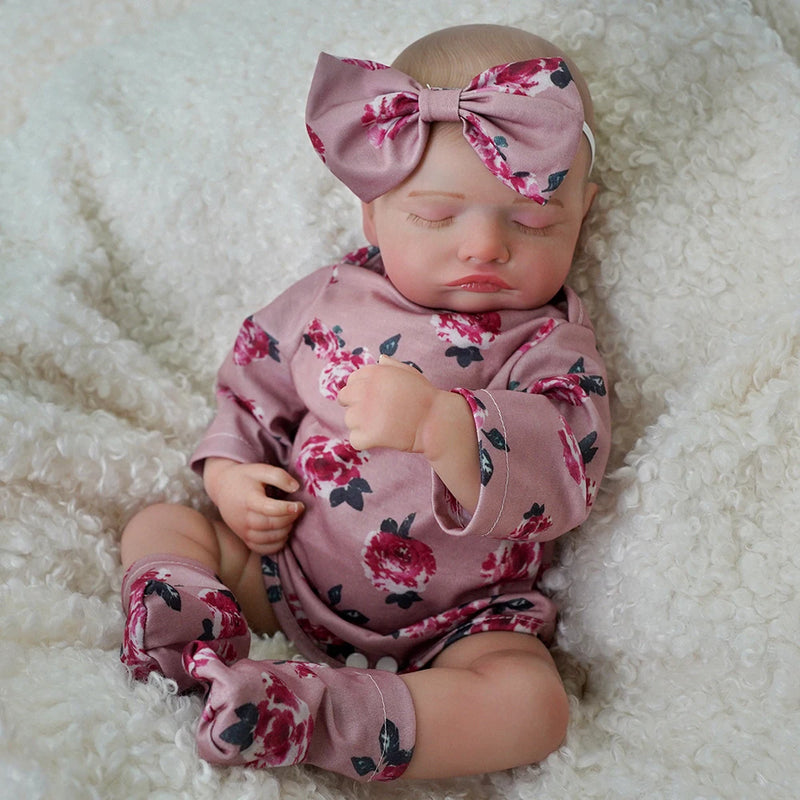 BRASTOY Reborn Baby Doll Menina Pintada Realista 48cm Corpo de Silicone Menina Menina Com Brinquedo de Pelúcia