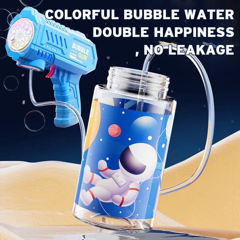 Pistola de bolhas totalmente automática, máquina de bolhas, brinquedo para crianças, para usar na praia e em atividades ao ar livre.
