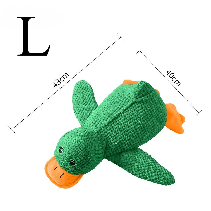 Dog Bite Resistant Teeth Grinding Sound Relief Duck Sound Toy Plush Companion Sleeping Duck Dog Toys for Small Large Dogs