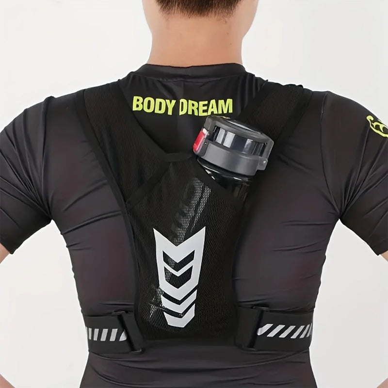 Colete de corrida ultraleve com bolso para celular e suporte para garrafa de água, mochila de hidratação respirável para ciclismo ao ar livre, trilhas e caminhadas