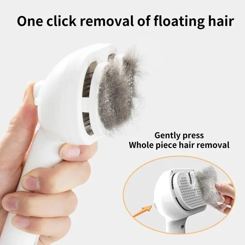 Escova de massagem a vapor para animais de estimação, escova universal 3 em 1, removedor de pelos, pente de massagem multifuncional, escova de spray.