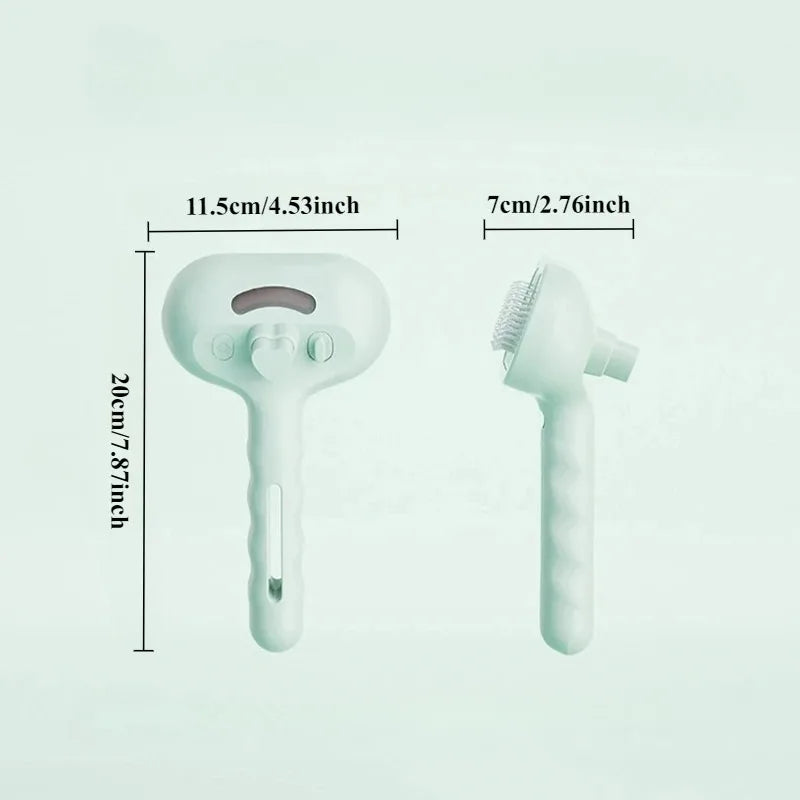 Escova de massagem a vapor para animais de estimação, escova universal 3 em 1, removedor de pelos, pente de massagem multifuncional, escova de spray.