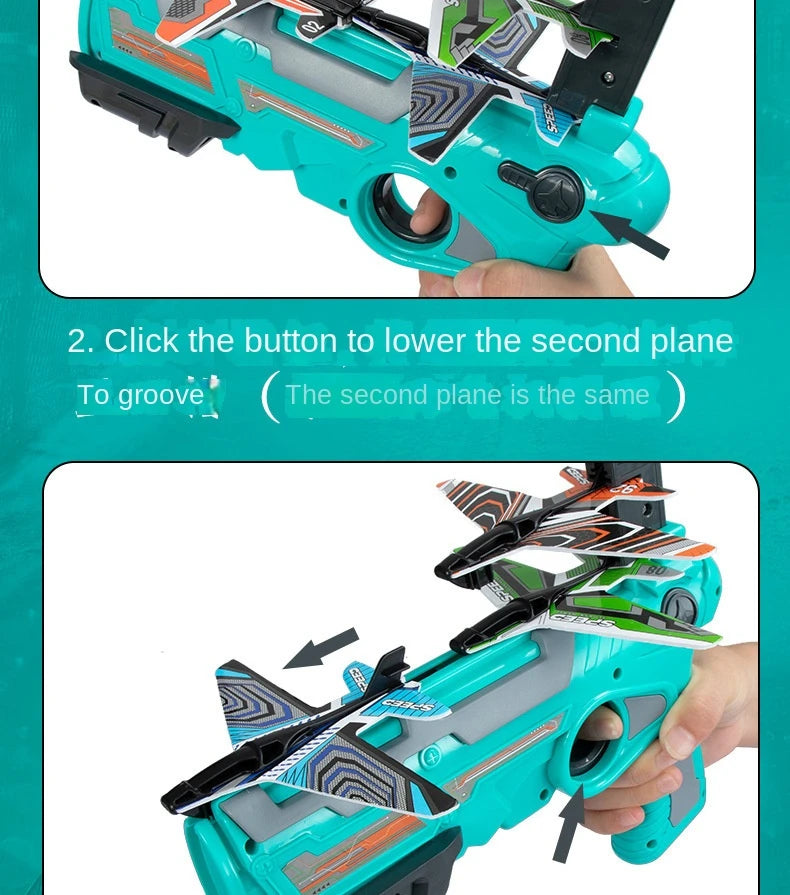 Children's Toy Ejection Aircraft Shooting Game Outdoor Parent-child Sports Toy Boy Gift Shooting Aircraft Set