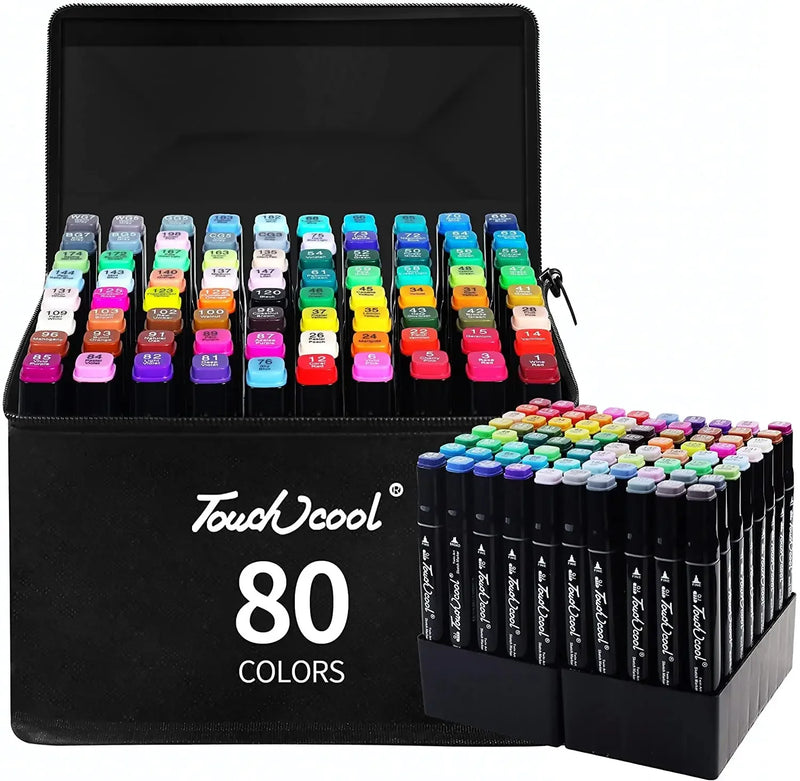 Conjunto de canetas marcadoras oleosas coloridas com 168 pontas duplas, tinta artística, pincel de manga para meninas, crianças, escritório, escola, material de papelaria