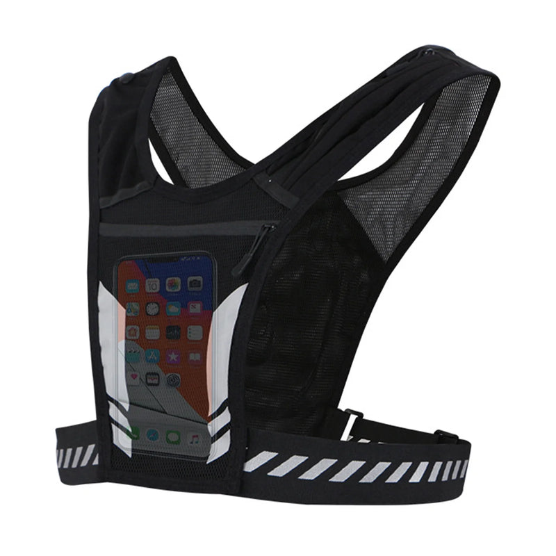 Colete de corrida ultraleve com bolso para celular e suporte para garrafa de água, mochila de hidratação respirável para ciclismo ao ar livre, trilhas e caminhadas