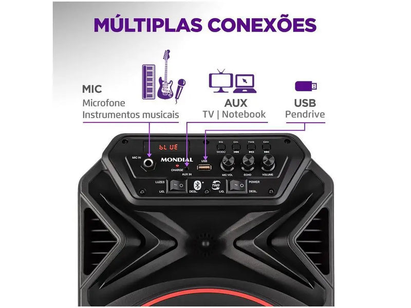Mondial Connect Party Plus CM-250 Sound Box-Bivolt