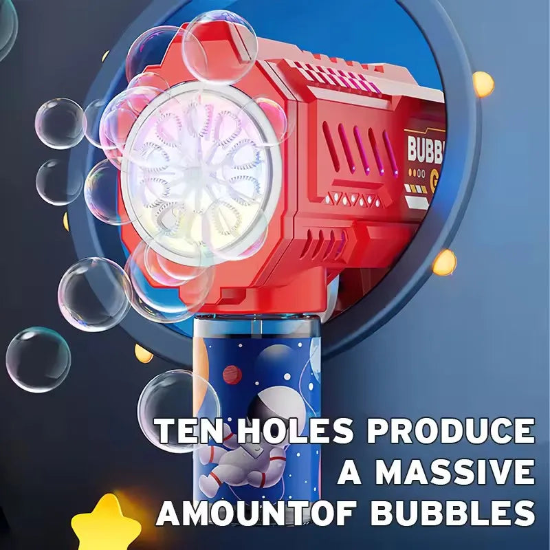 Pistola de bolhas totalmente automática, máquina de bolhas, brinquedo para crianças, para usar na praia e em atividades ao ar livre.