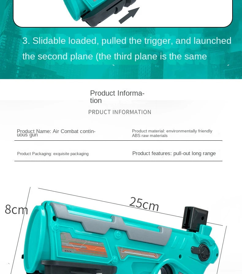Children's Toy Ejection Aircraft Shooting Game Outdoor Parent-child Sports Toy Boy Gift Shooting Aircraft Set