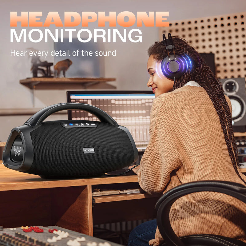 W-KING Portable Bluetooth Speaker 200W RMS Outdoor Wireless Speaker IPX7 Waterproof Speaker Party Camping Speaker 24H Playtime
