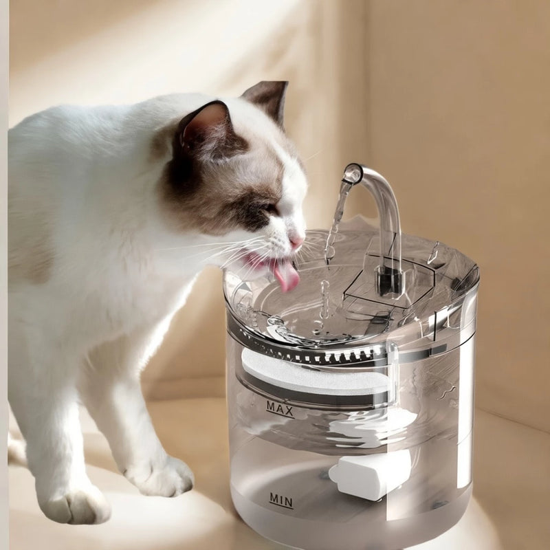 Bebedouro para gato, Bomba de água silenciosa ajustável de volume de água filtrada circulante automática.