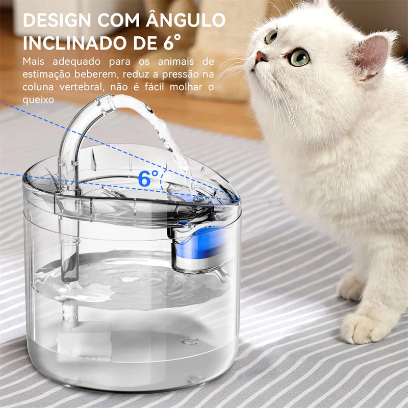 Bebedouro para gato, Bomba de água silenciosa ajustável de volume de água filtrada circulante automática.